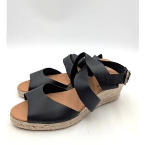 Barbour Yolanda Wedge Espadrilles Sandal Women's Black Size US9.5 EU40